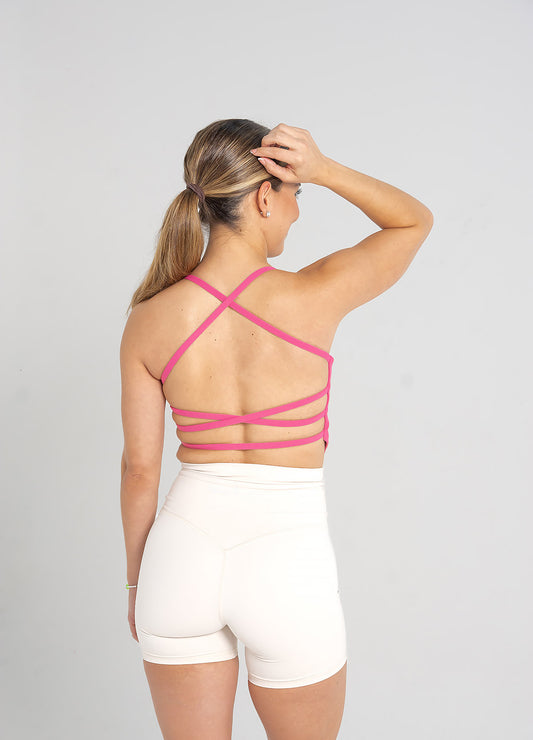 Crossed Strappy Open-Back Tank Top